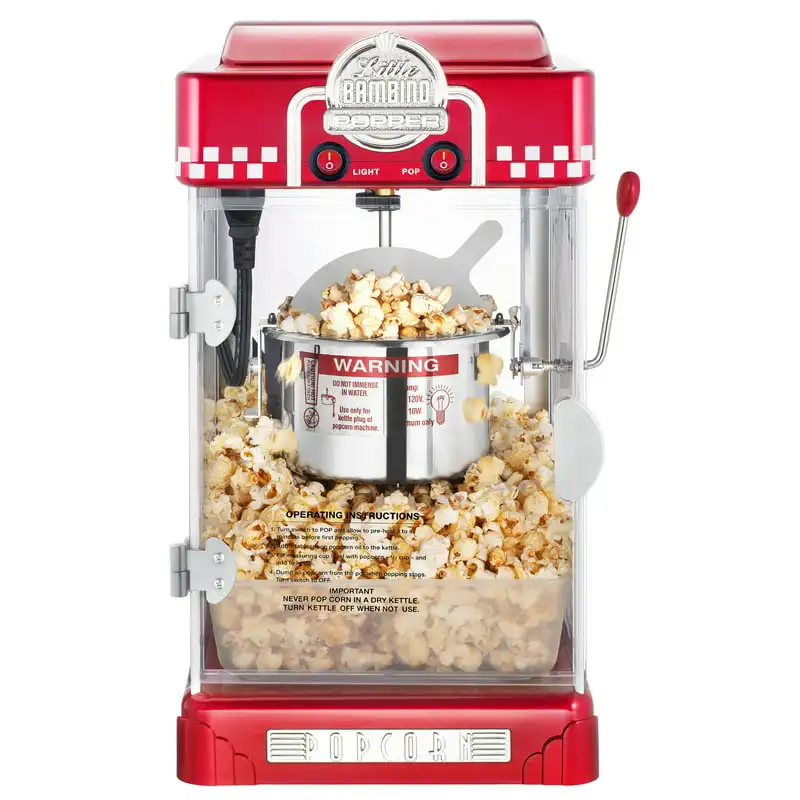 

Bambino Table Top Retro Machine Popcorn Popper (2.5 oz, Red)