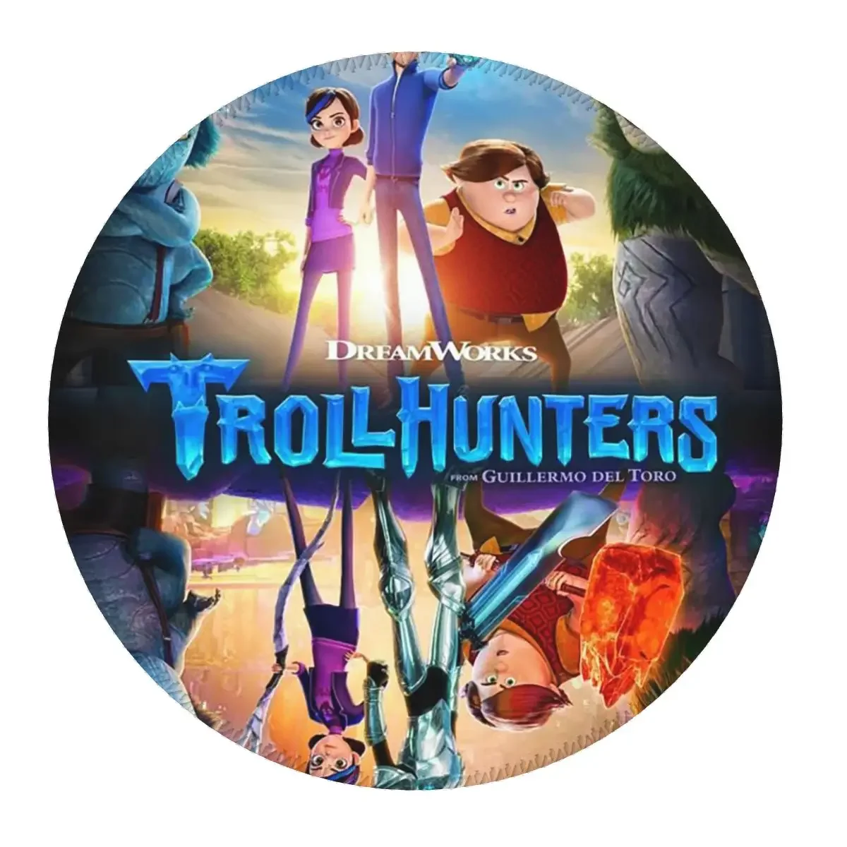 Фото Круглый коврик для мыши с рисунком TrollHunters, коврик для клавиатуры и мыши, игровой коврик для ноутбука, офисные аксессуары, настольные коврики №1