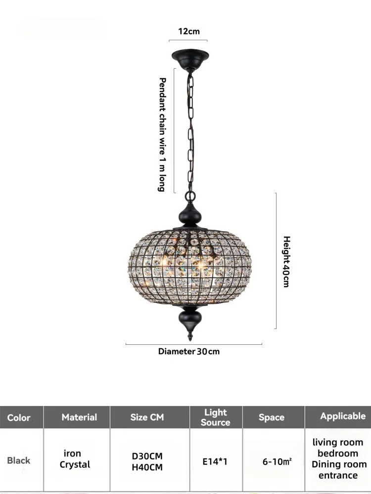 

Черная хрустальная люстра-шар AT-CL219-1