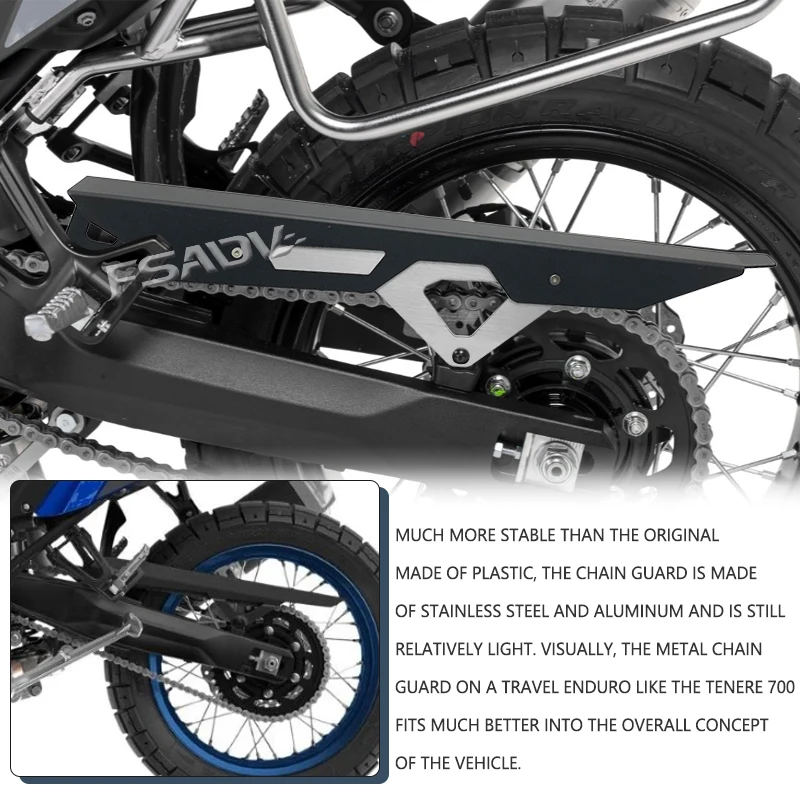 Чехол для защиты цепи мотоцикла подходит Yamaha Tenere 700 XTZ World Raid T700 Rally 2019-2023