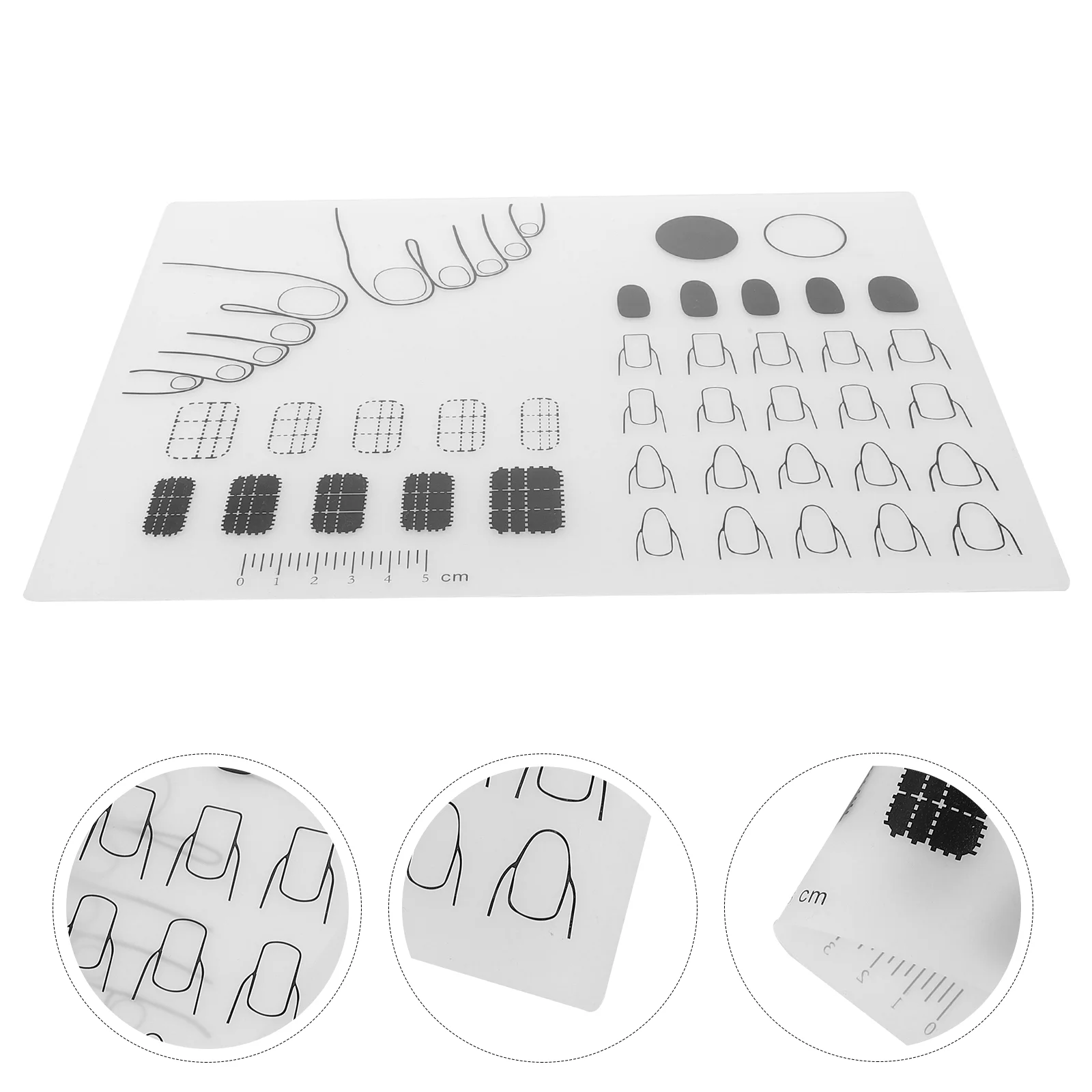 

Nail Mat Practice Silicone Stamping Manicure Pad Nails Hand Acrylic Table Polish Plates Fake Sticker Guide Training Hands Plate