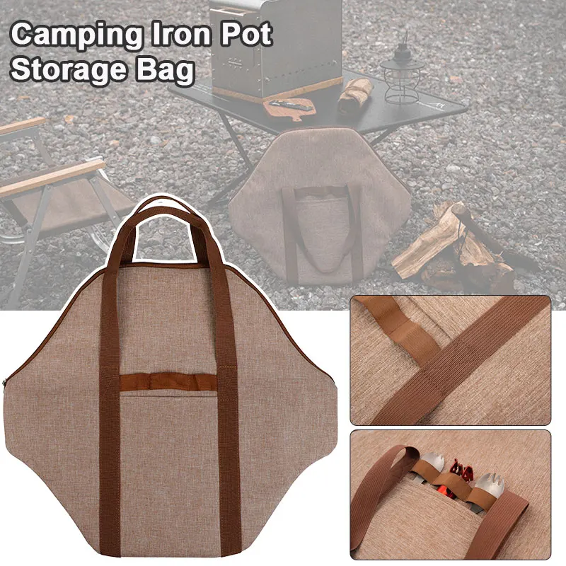 Large/small Oxford Cloth Baking Tray Storage Bag Portable Bbq Grill Plate Carry Bag Side Pocket Handbag Camping Accesssories