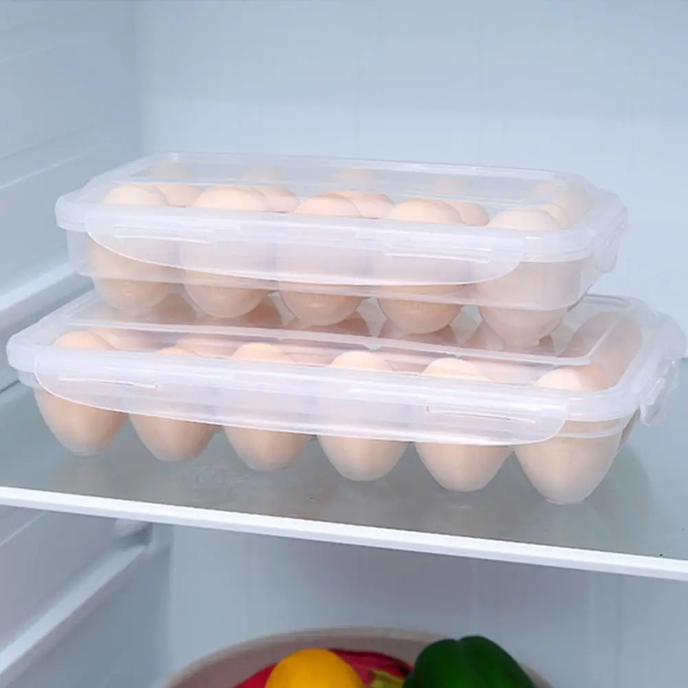 

Egg Tray Useful 10/18 Grid Refrigerator Egg Tray Stable Anti-fall Egg Storage Box