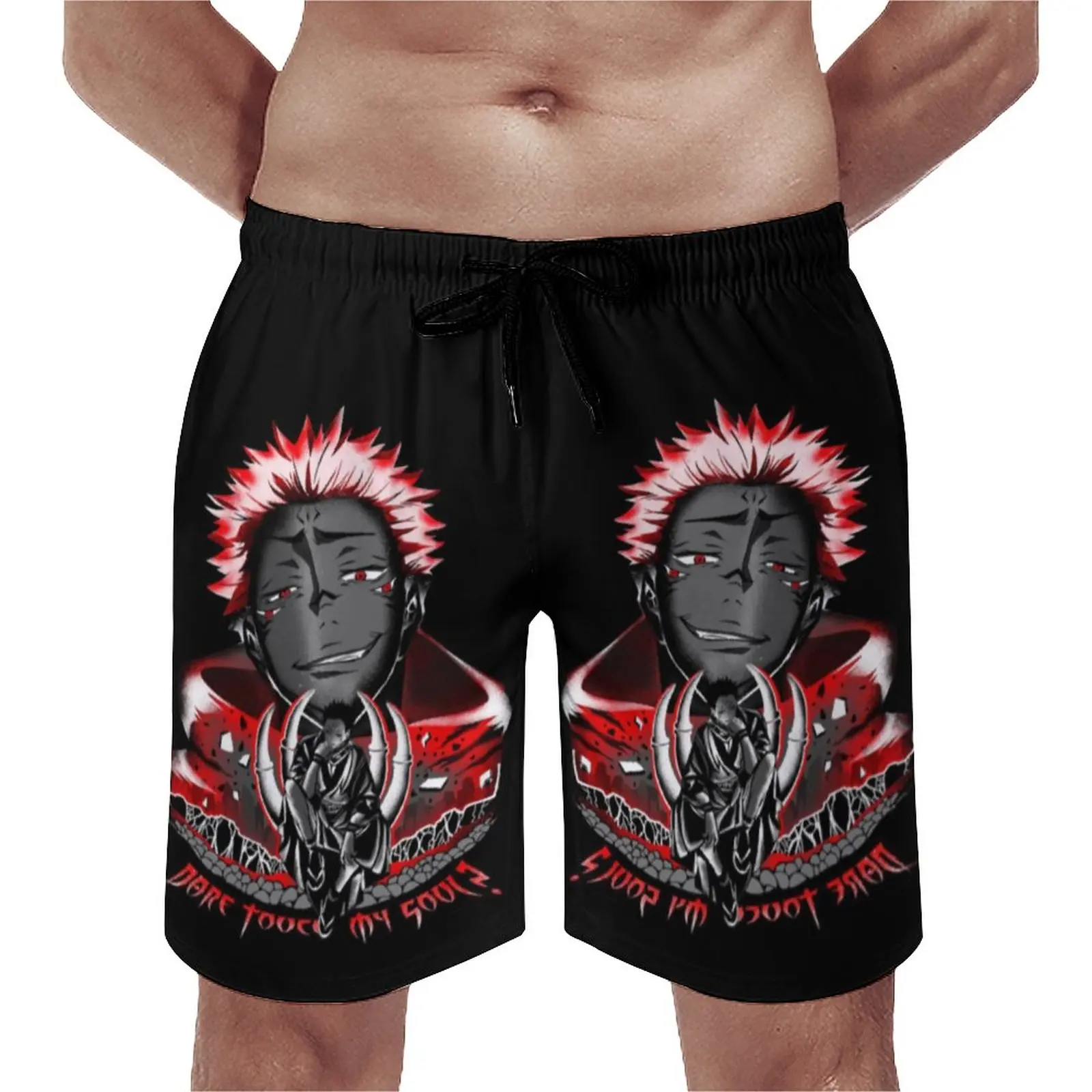 

Ryoumen Sukuna Smirk Board Shorts Jujutsu Kaisen Swimming Trunks Polyester Men Beach Funny Swim Trunks