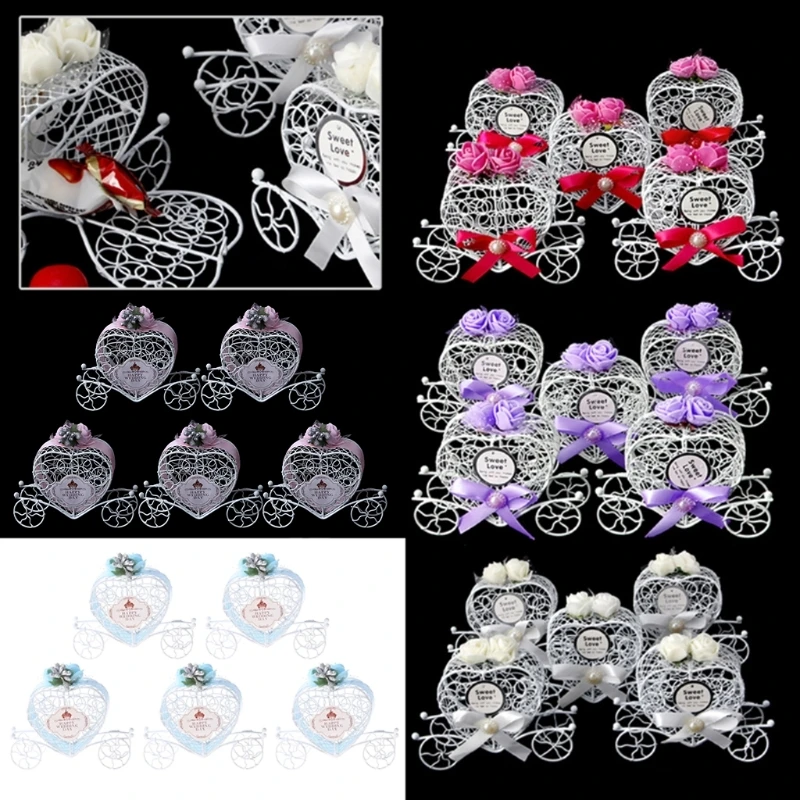 

5Pcs Cinderella Carriage Candy Chocolate Boxes Birthday Wedding Party Favour New шоппер поп ит сумка упаковка кобура 산리오 джут