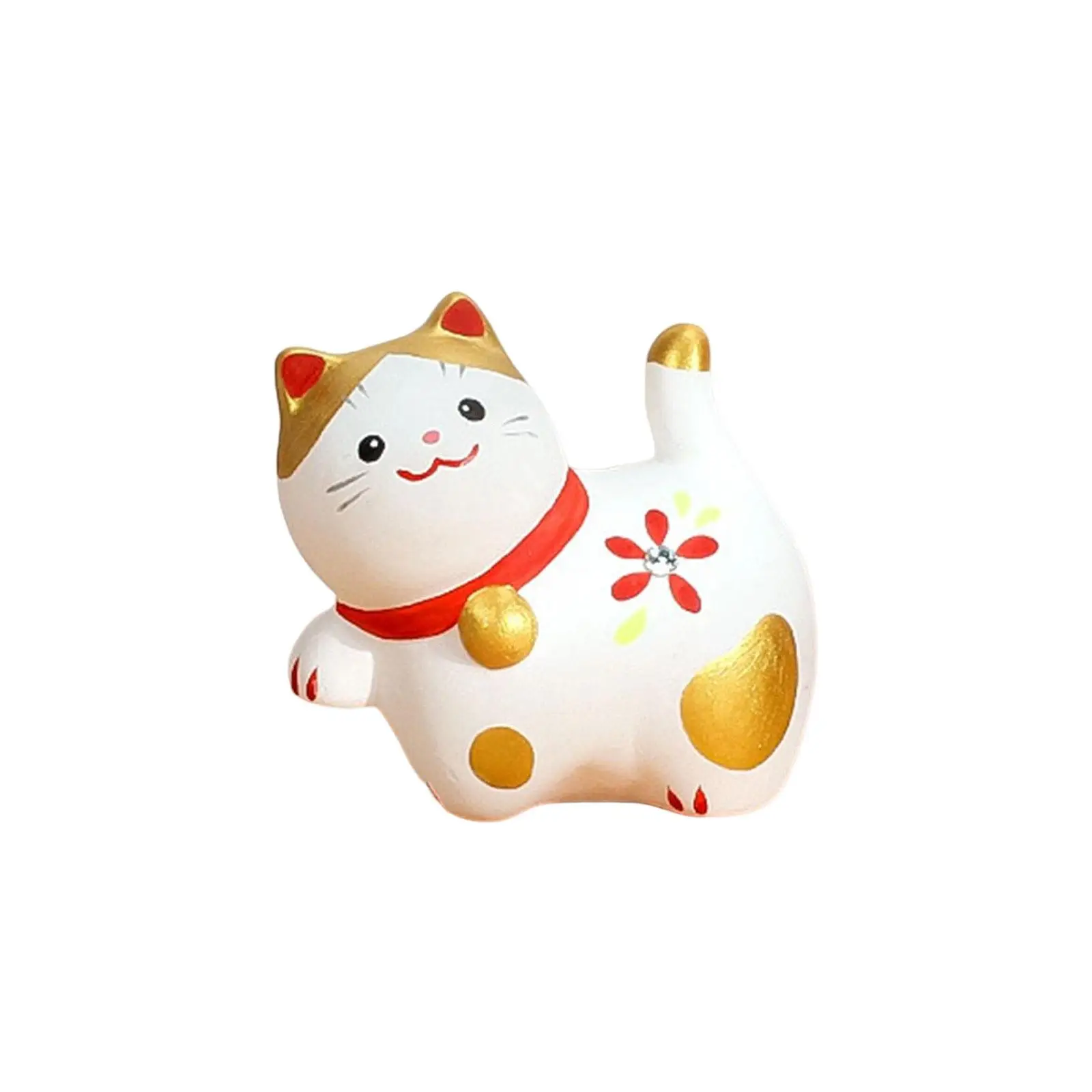 

3x фигурка счастливого кота, искусственная кожа, маленькая полка