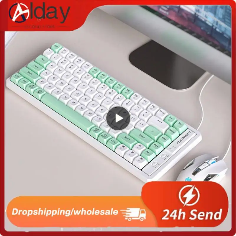 

Ergonomics Mechanical Keyboard 102 Keys Linear Red Axis Gaming Keyboard Hot Swap Keyboard Keyboard And Mouse Set Hot Plug