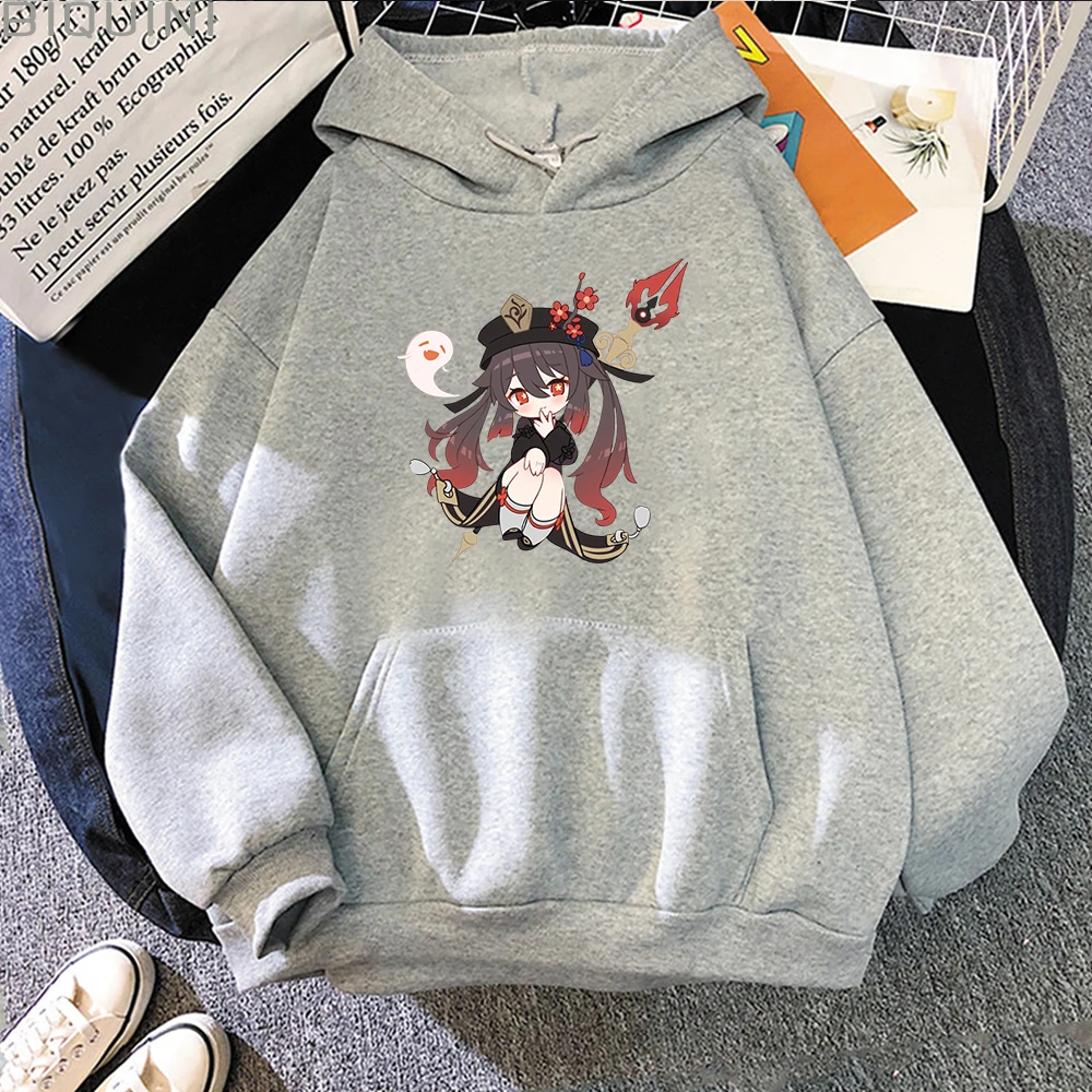 

Genshin Impact Sweatshirts Female Casual Harajuku Anime Hoodies Kawaii Hu Tao Graphic Hoody 2022 New Women Pullovers Streetwear