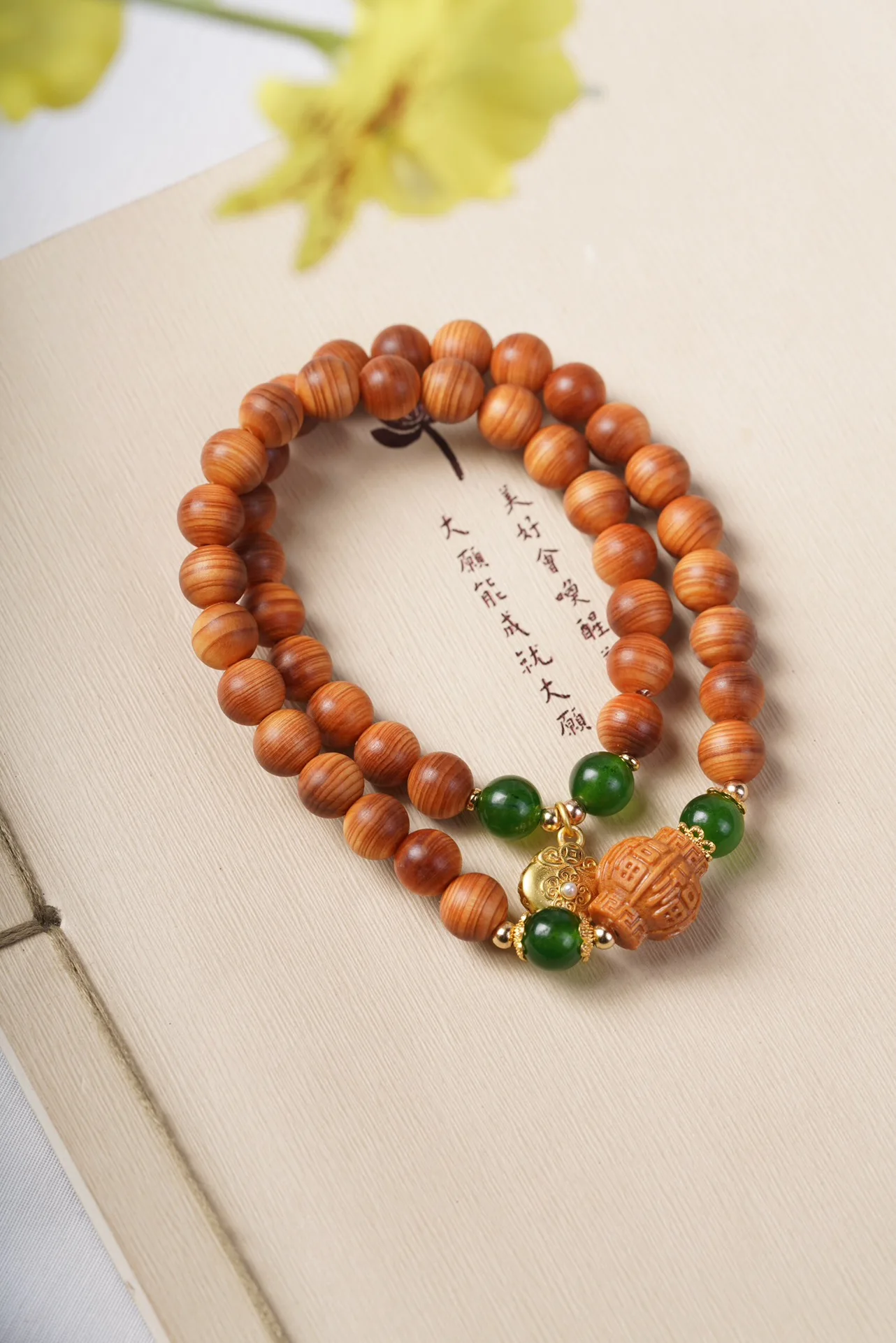 Серый агат состаренный скалы браслет из дерева кипариса для мужчин и женщин