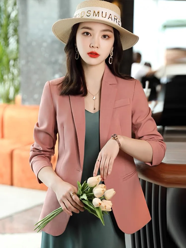 

Free Shipping New Fashion Autumn Fashion Women Leisure Suit Coat Long Sleeve Office Lady Blazers for Women Formal Jackets