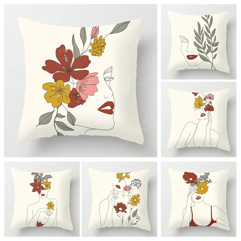 Nordic fall home decor autumn  throw pillow cover sofa Cushion cover  modern 45x45cm 45*45 50x50 60x60cm 40*40cm 35x35 morandi