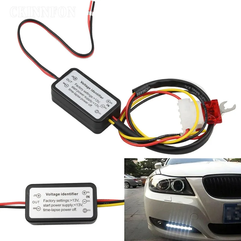 

50Pcs/lot Car LED Daytime Running Light Automatic ON/OFF Controller Module DRL Relay Kits Headlight Wiring Harness Sockets