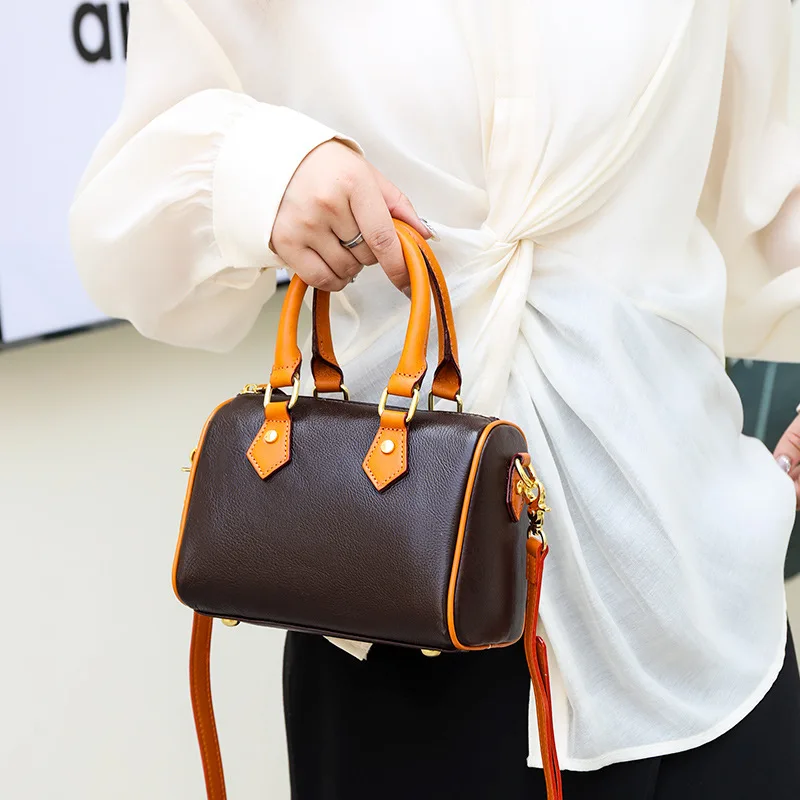 

High Quality Genuine Leather Crossbody Bag For Women Female Shoulder Messenger Sac Luxury Designer Ladies Retro Handbags