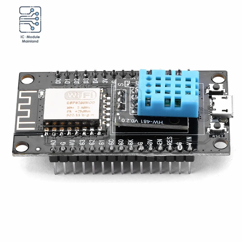 ESP-12F ESP8266 NodeMCU макетная плата со встроенным датчиком температуры и влажности DHT11