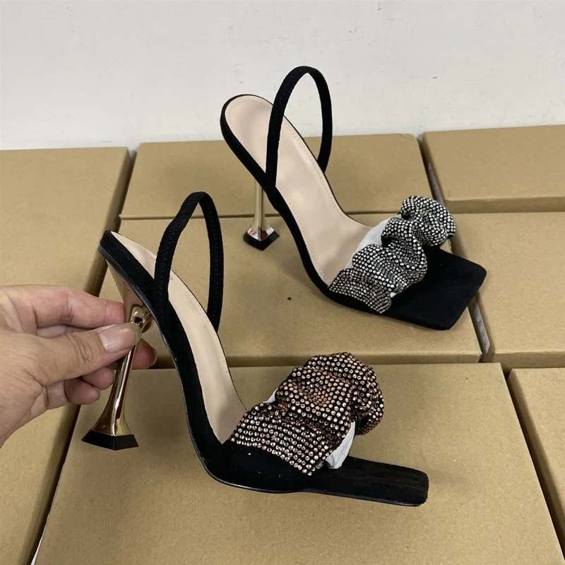 

Back Strap Women's Sandals 2022 Summer Shoes for Female Open Toe Simple Trendy Stiletto High Heels Office Work Ladies Sandalias