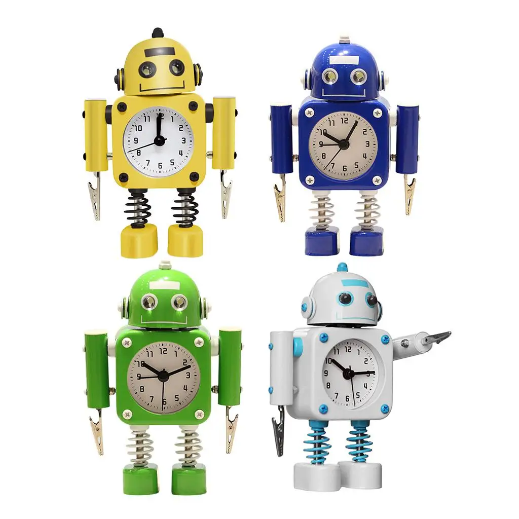 

Non-Ticking Robot Alarm Clock Kids Room Wake-up Clock 12H-Display Clock