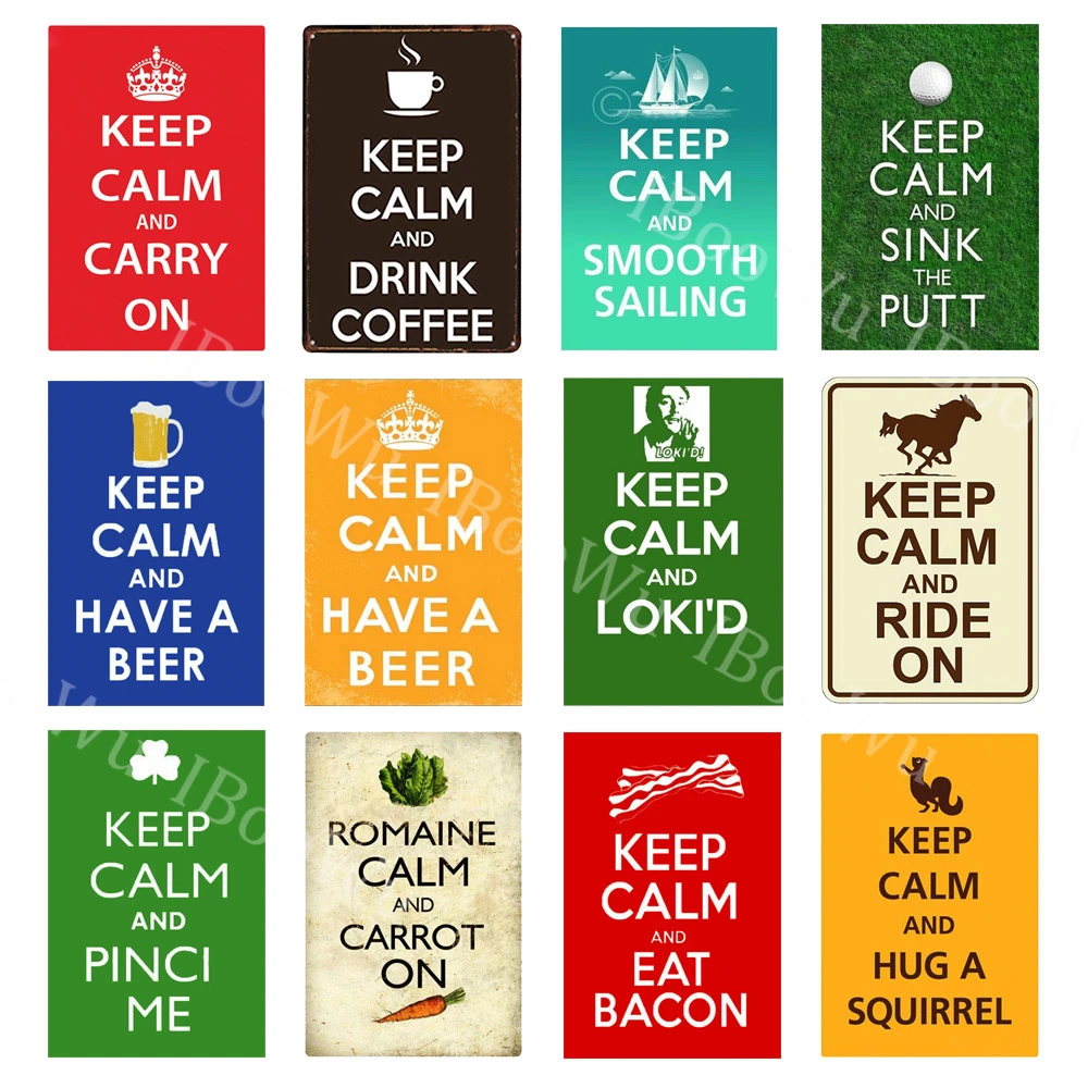 

Keep Calm and Carry On Metal Tin Sign Plate Drink Beer Coffee Bar Pub Club Plaque Home Decor Wall Decoration Poster 30x20cm