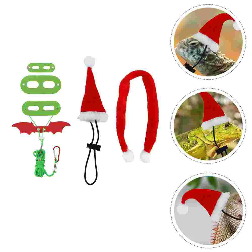 

1 Set Christmas Lizard Leash Harness Hat Hat Scarf Vest Decoration