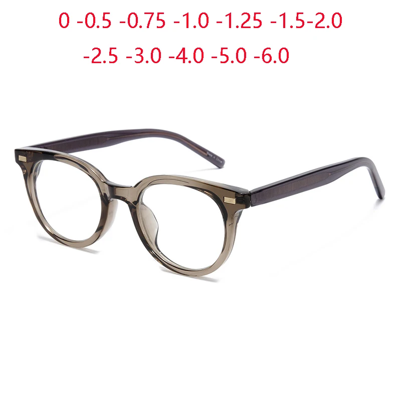 

Blue Light Blocking Round TR90 Prescription Glasses For The Nearsighted Vintage Myopia Photochromic Eyewear 0 -0.5 -0.75 To -6.0