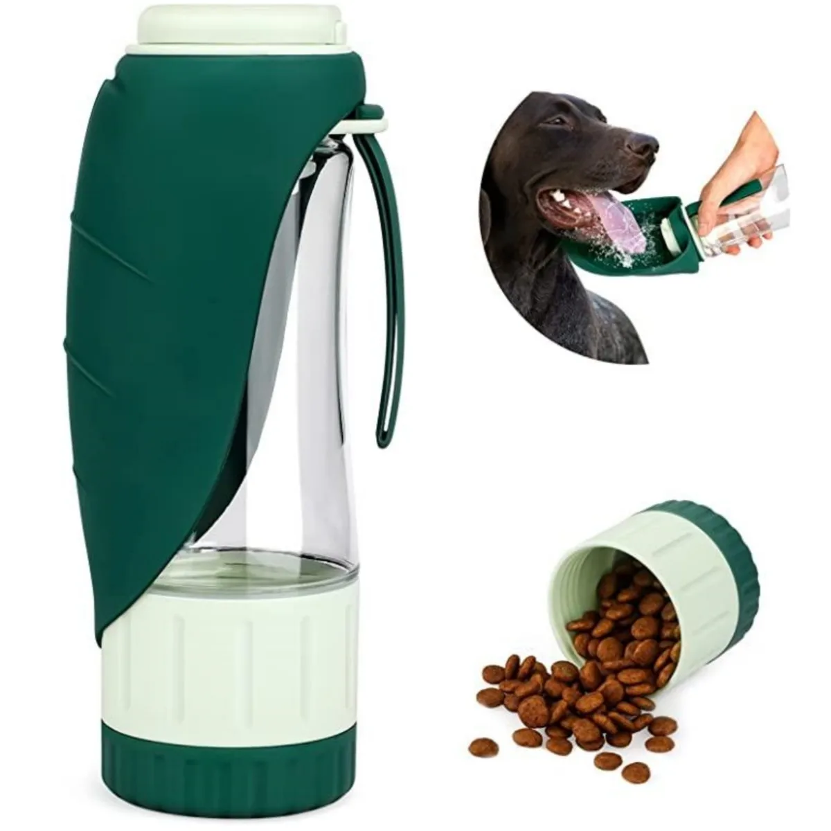 

Upgraded Portable Pet Dog Water Bottle Soft Leaf Design Dog Bowl Feeder Dispenser For Puppy Cat Drinking Outdoor Walking, Travel