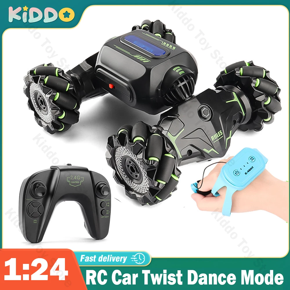 Радиоуправляемая машина 1/24 внедорожник для скалолазания 2,4G дистанционное управление Многофункциональный трюковый автомобиль твист танцевальный режим жест Игрушки для мальчиков подарки
