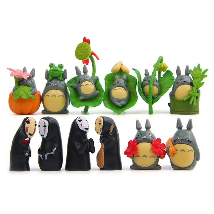 

12Pcs/Set Mini Figurines Small Totoro Action Figures Fairy Garden Miniature Terrarium Resin Craft Anime Decor DIY Accessories