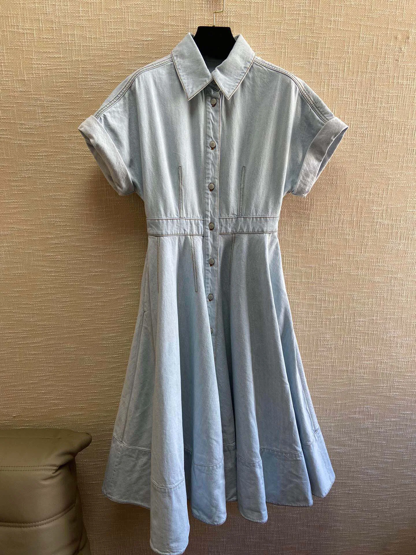 

Cowboy dress lapel single-breasted design casual fashion 2023 summer new