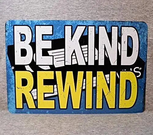 

Be Kind Rewind видео магазин VHS кассеты видео магазин аналоговых фильмов Прокат машины VCR 1980-х годов жестяные знаки домашние Семейные Влюбленные
