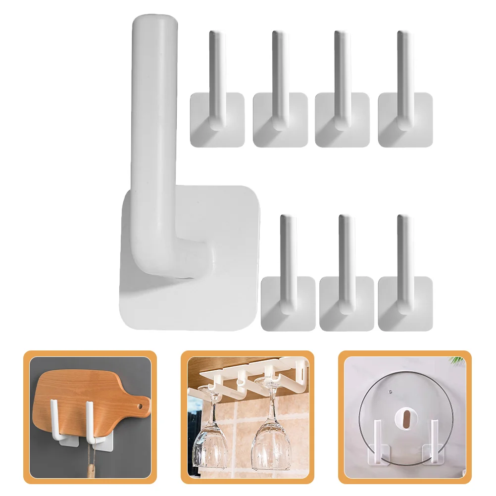 

8pcs Wall-mounted Hangers Storage Rack Bathroom Towel Rack Wall Storage Hooks