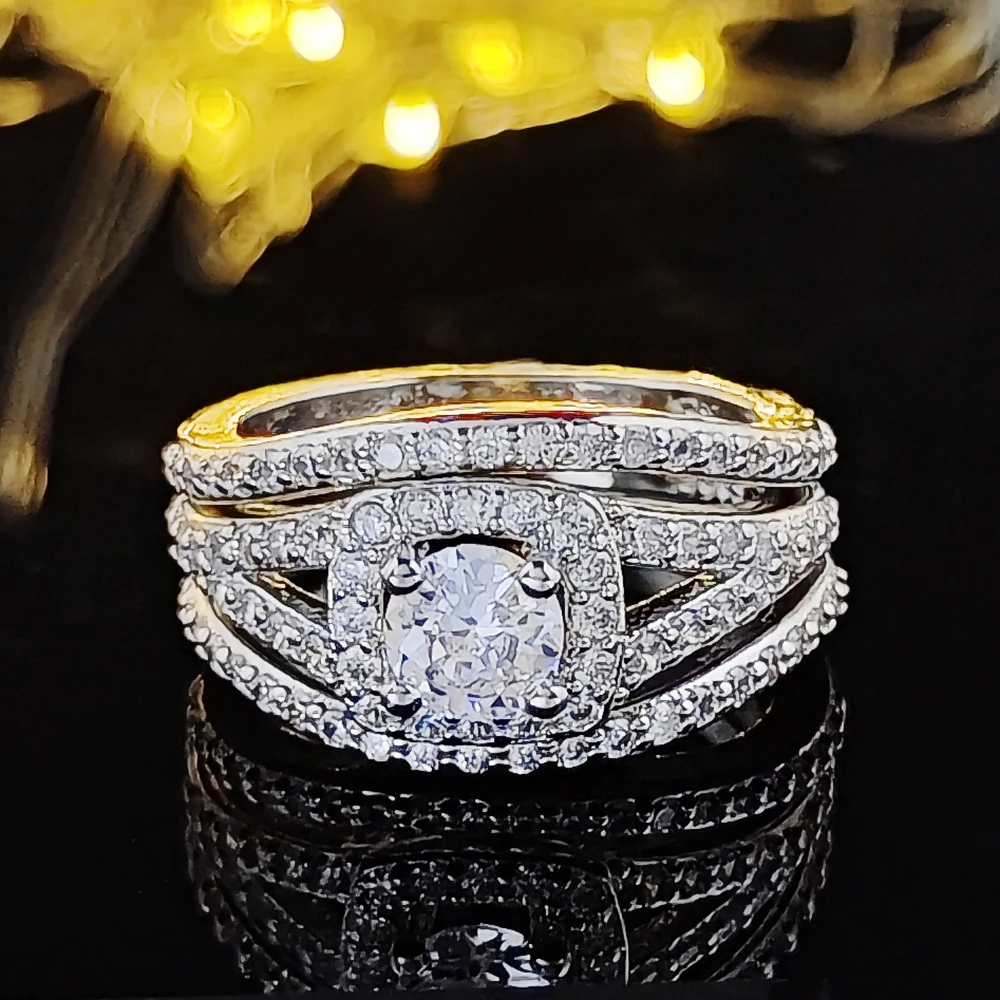 

Комплект женских колец из серебра с фианитом, LR236XS