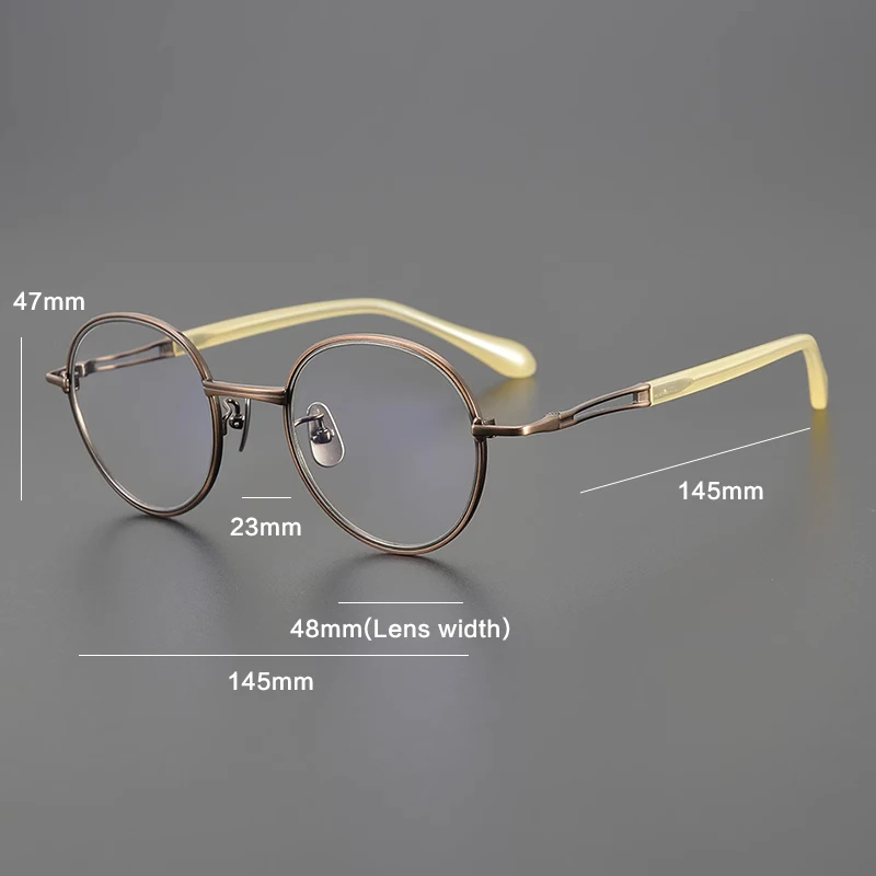 Оправа для очков Мужская титановая винтажная круглая ультра-стандартная оправа