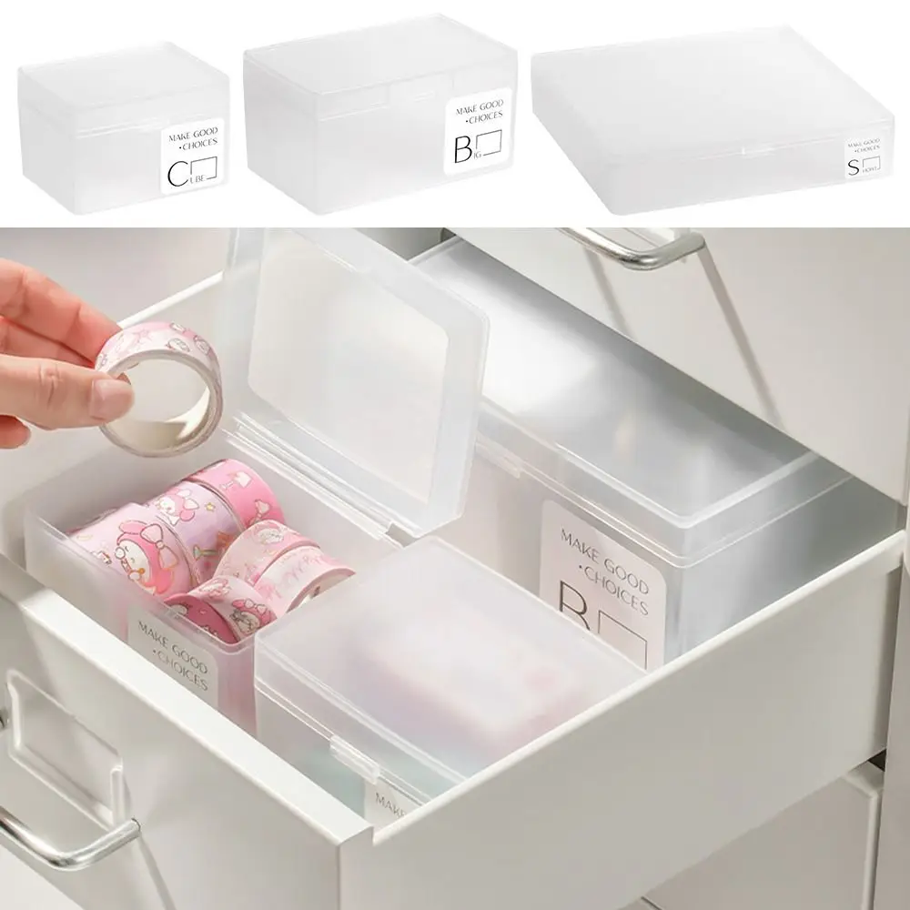 

Office Stationary Supplies Desktop Organizer Frosted Transparent Pen Box Pencil Case Stationery Case Storage Box