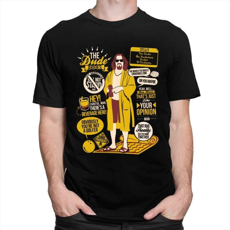 

Graphic men Funny The Dude Quotes T Shirt Short-Sleeve HumorThe Big Lebowski Tshirt Designer Humor Tee Tops Comedy Film Apparel