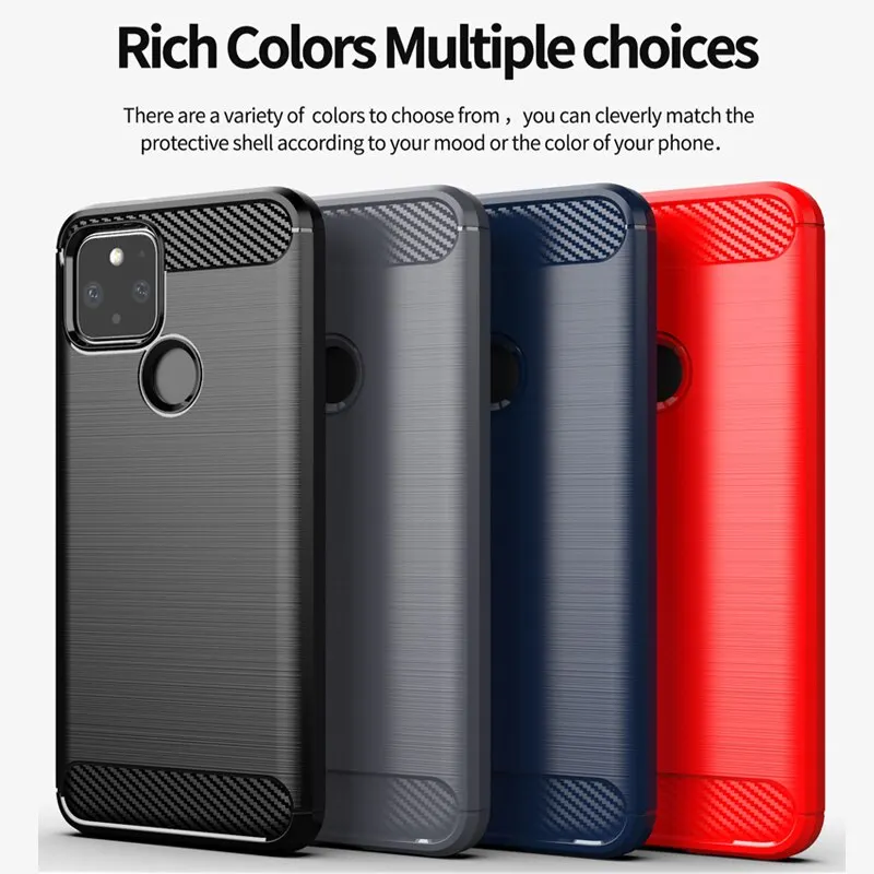 

Противоударный силиконовый чехол для Google Pixel 4 XL 4A, из углеродного волокна