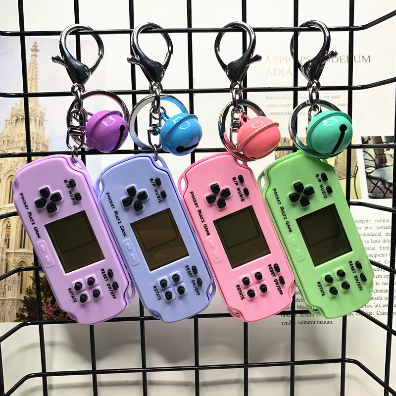 

Мини портативная игровая консоль в стиле ретро, брелок, подвеска для школьного портфеля, игровая консоль Тетрис, брелок, портативная игрова...