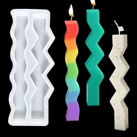 creative wavy strip candle silicone mold diy geometric columnar candle making soap resin mold christmas gifts craft home decor