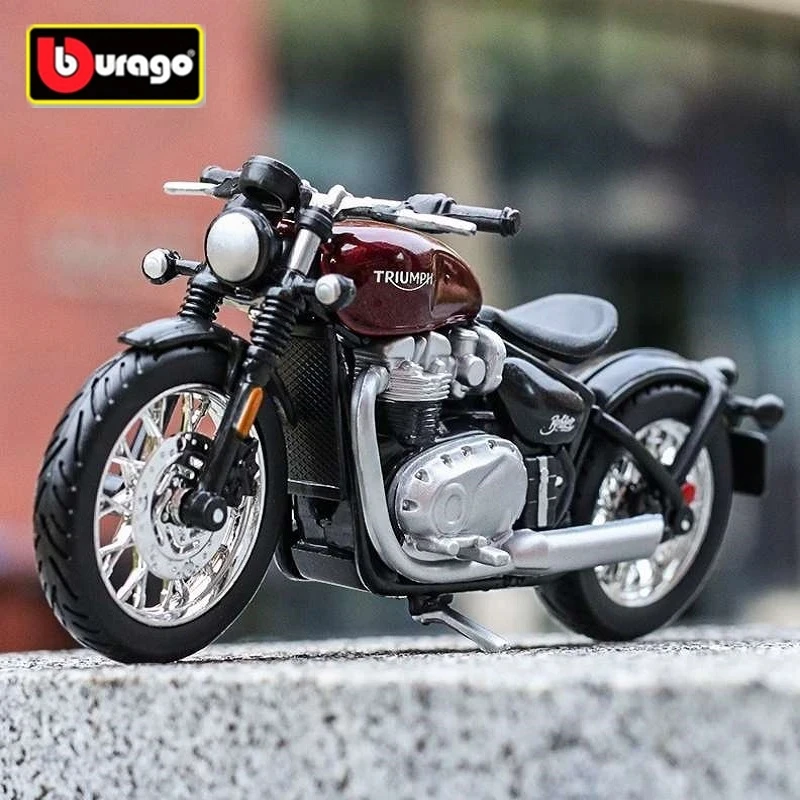 

Bburago 1:18 Triumph Bonneville Bobber Alloy Motorcycle Model Simulation Diecast Metal Street Motorcycle Model Children Toy Gift
