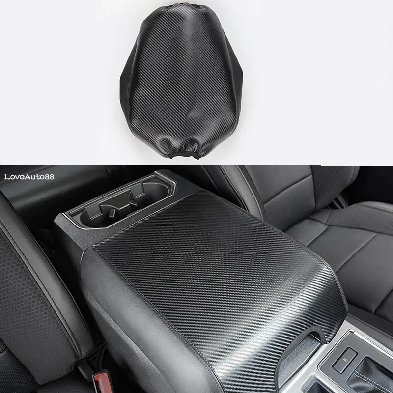 

Car Central Armrest Organizer Storage Box Decoration Leather Case Cover For Ford F150 2019 2018 2017 2020 Car Accessories