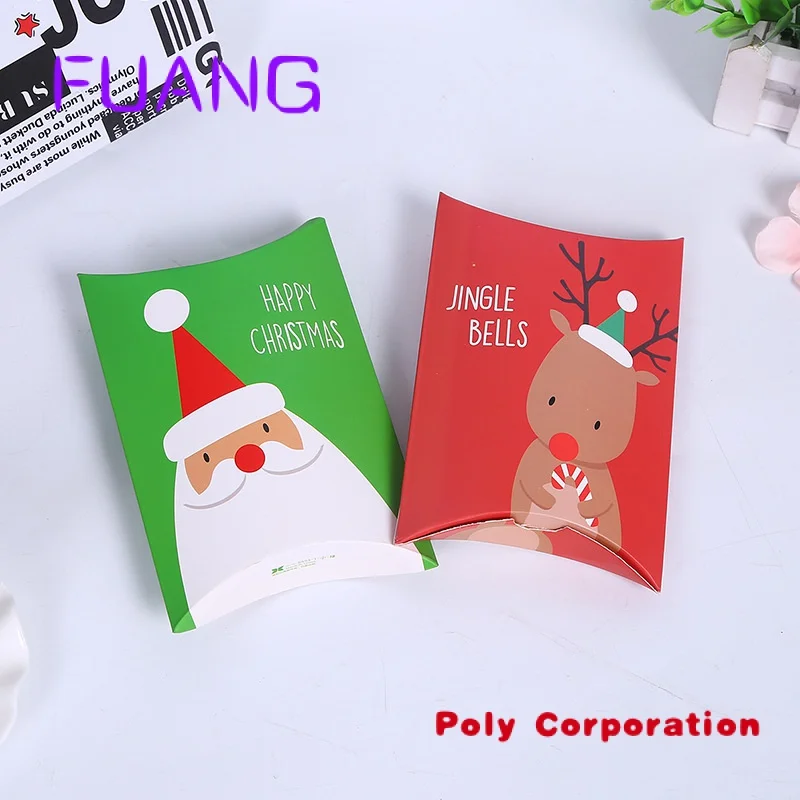 Рождественские упаковочные коробки в виде подушки 2 цвета Подарочная коробка для