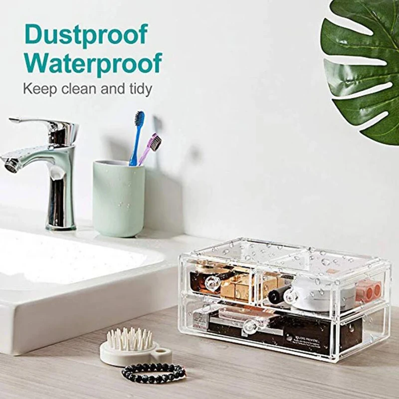 

New Drawers Storage Organizer For Cosmetics Holder Box Box Makeup Jewelry Storage Acrylic Stackable Organizer Cosmetic