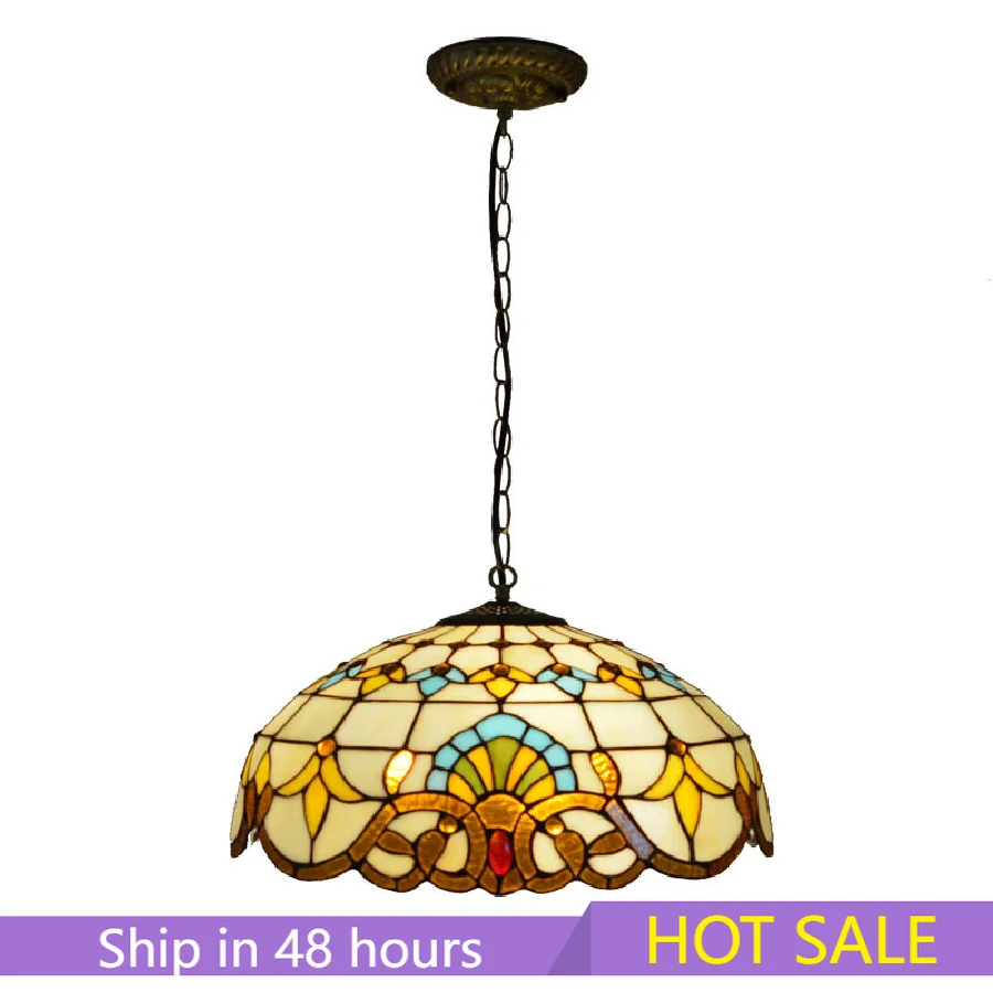 

LED Modern Stained-Glass E27 90-260V Kitchen Dining RoomLiving Room And Bedroom Kitchen Pendant Lamps Fixtures