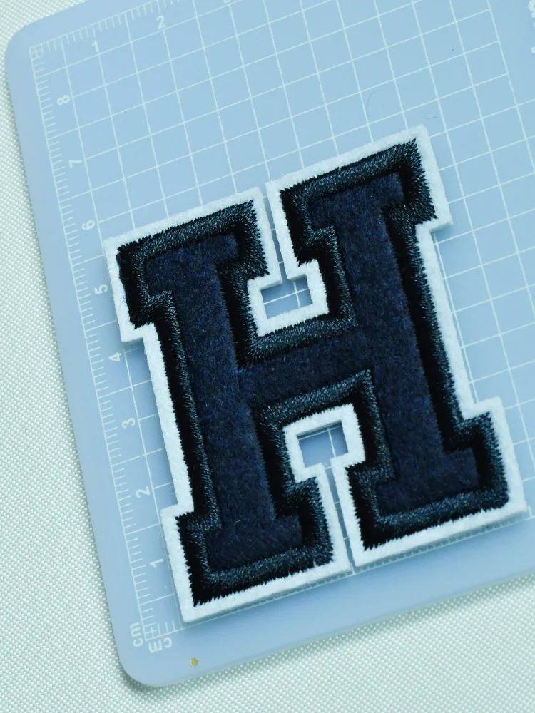 1pc Navy Letter Patch Iron on Clothing Patches DIY Name Jacket Backpack Alphabet Applique 5.5cm images - 6