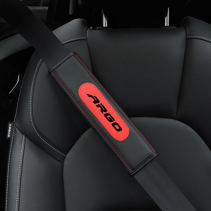 

Top Layer Cowhide Seat Belt Cover For Fiat ARGO Logo Accessories