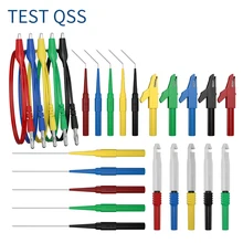 QSS Digital Multimeter Test Lead Kit Alligator Clip to 4MM Banana Plug with Test Probe Back Probes Kit Q.T8008