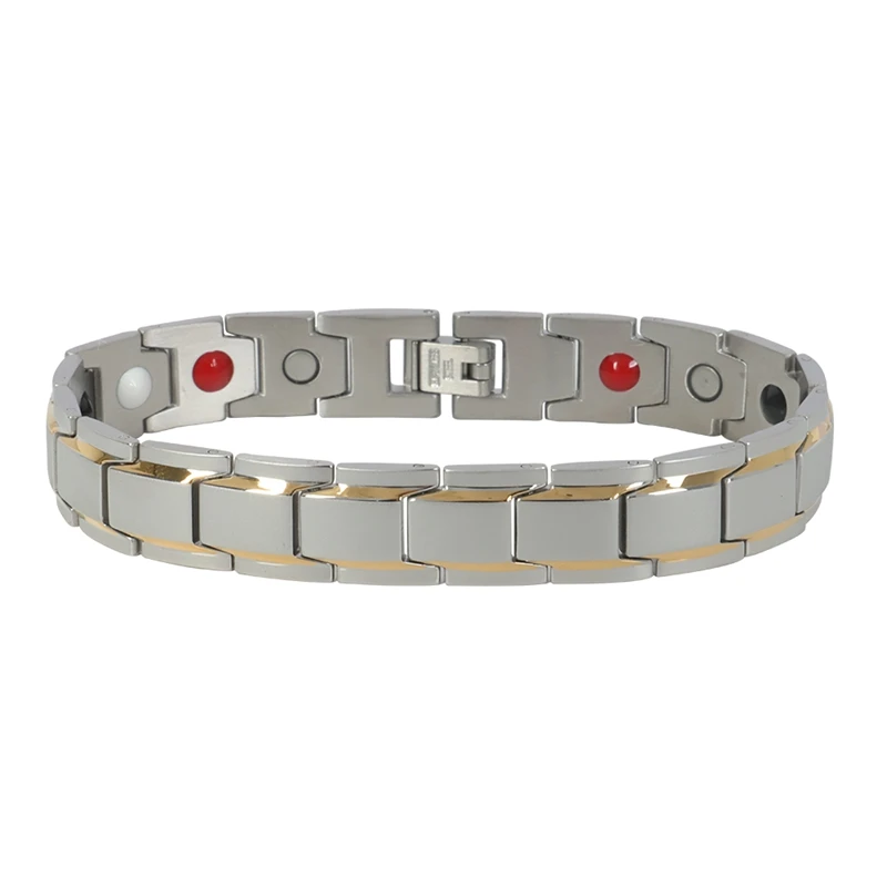 

Stainless Steel Men Women Magnetic Health Bracelet Power Therapy Magnets Negative Ion Germanium Bangles Wholesale