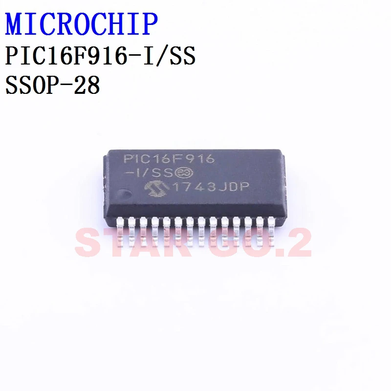 

2PCSx PIC16F916-I/SS SSOP-28 MICROCHIP Microcontroller