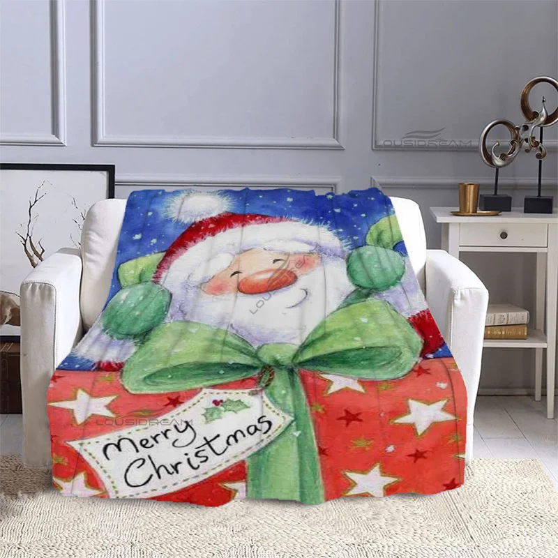 

Cute Cartoon Christmas Pattern Decoration Blanket Flannel Blanket Cosy Lazy Couch Cover Blanket Super Soft Sheet Mattresses