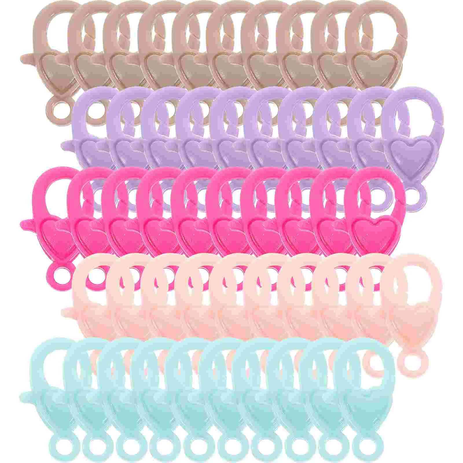 

50 Pcs Key Chain Accessories Lobster Claw Clasp Lock Handmade Necklaces Hook Clasps Resin Jewelry Plastic Keychain