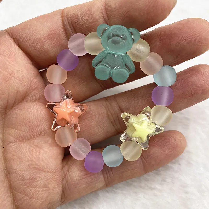 Новые акриловые бусины 20 штук 16 мм 6 цветов большие пятиконечные Звездные