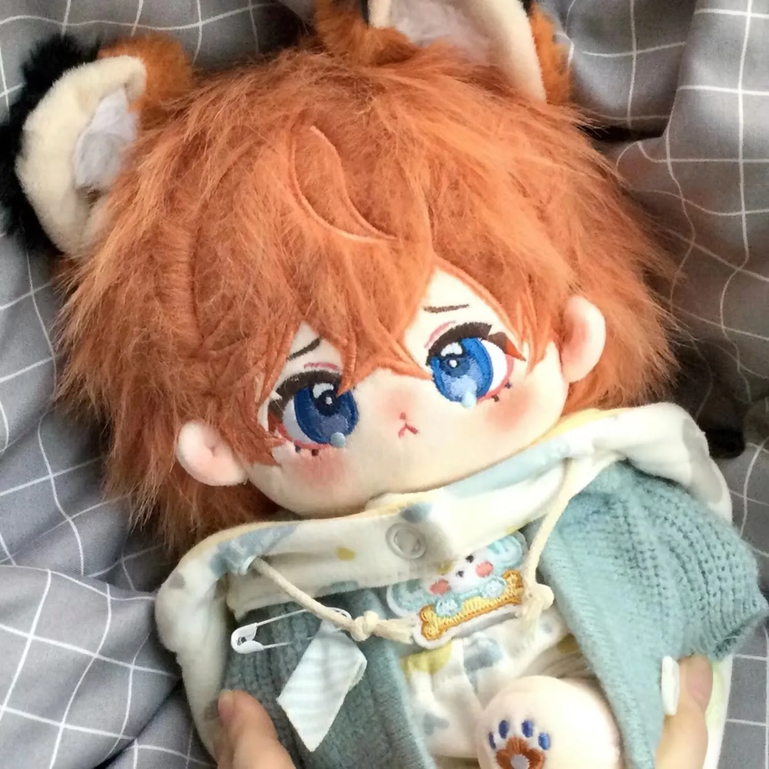 

20cm Genshin Impact Cosplay Tartaglia Cute Animal Ear Tail Plush Stuffed Cotton Doll Body Anime Dress Up Plushie Xmas Gift